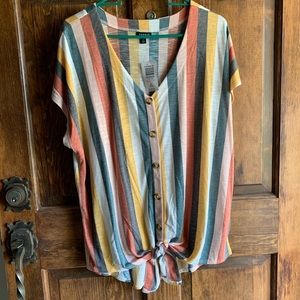 Torrid Striped Tie front tee